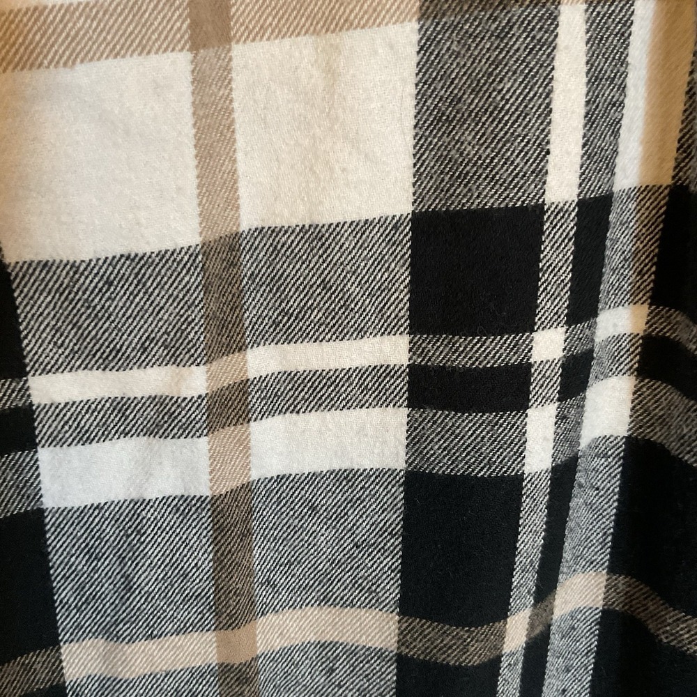 Marleylilly Shirt Women Blk/Brn/Wht Plaid Flannel Long Sleeve Western Medium - Picture 3 of 8